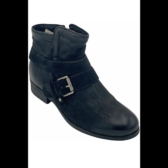 Miz Mooz Leather Buckle Medium Width Ankle Boots Spencer Black - Medium - Picture 2 of 5